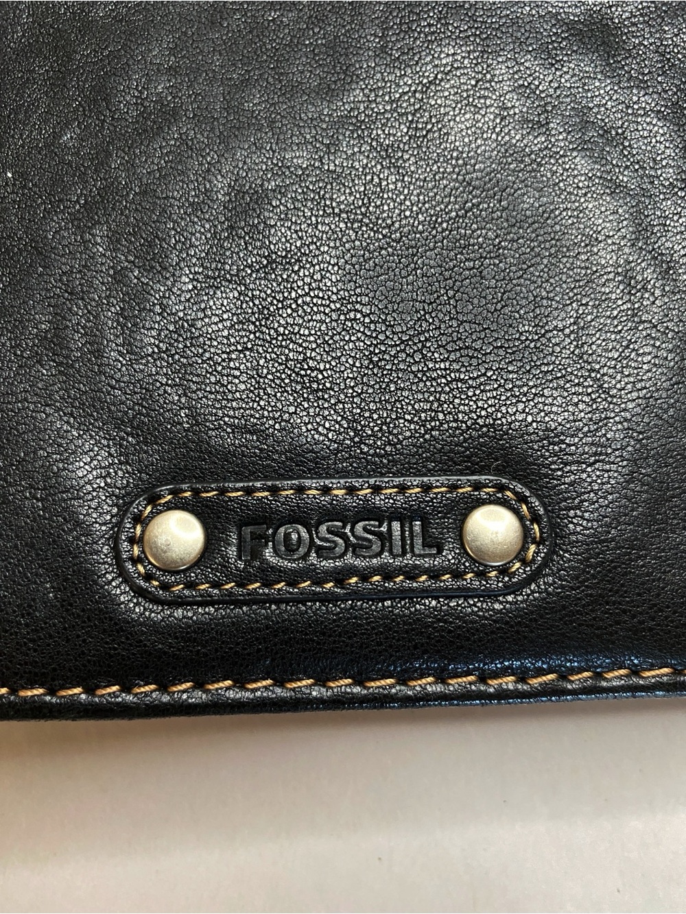 Fossil Black Leather Tech Zip Case Notebook Pad Holder 6”X 8.75” - Picture 5 of 8